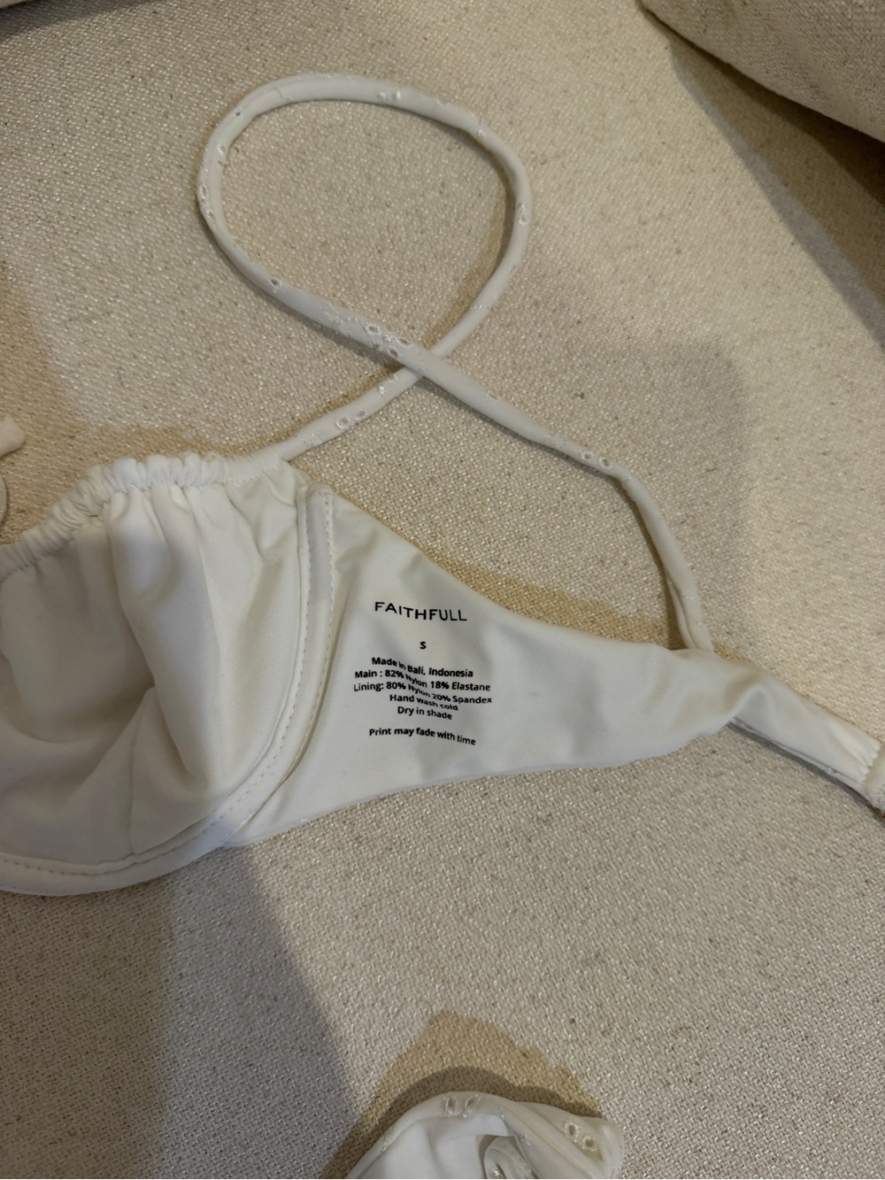 Faithfull the Brand Cream Eyelet Bandeau Bikini Set - Picture 7 of 7